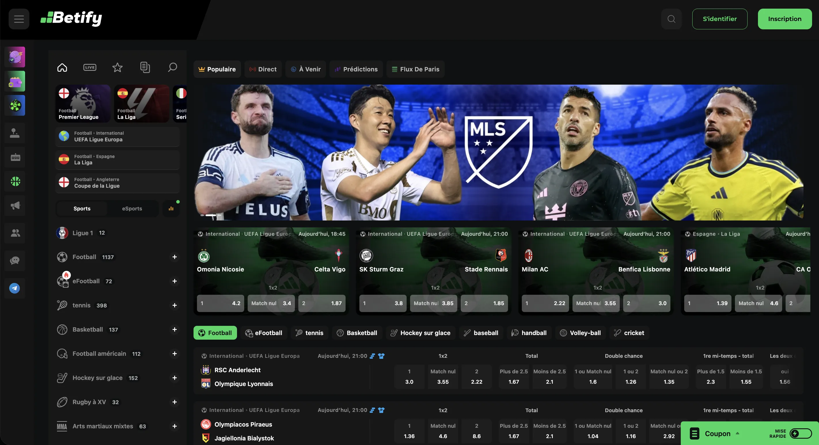 Betify paris sportif : sport et e-sport