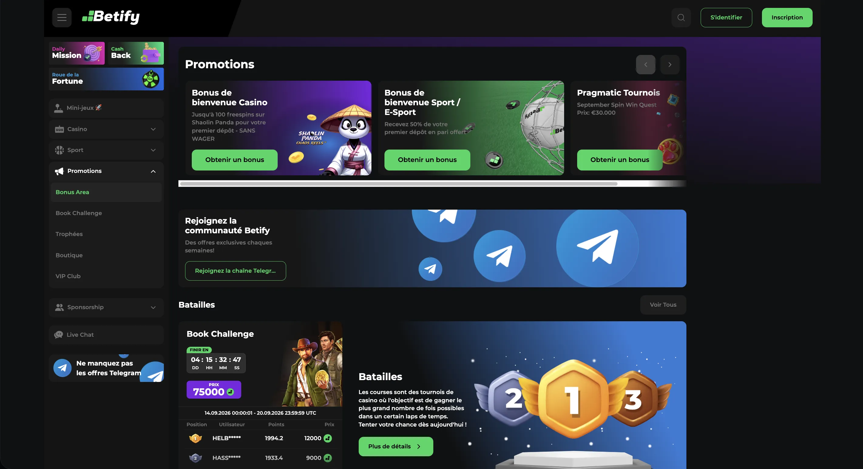 Betify connexion et bonus de bienvenue à l'inscription